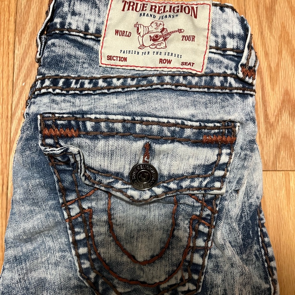 True Religion Distressed Jean Shorts